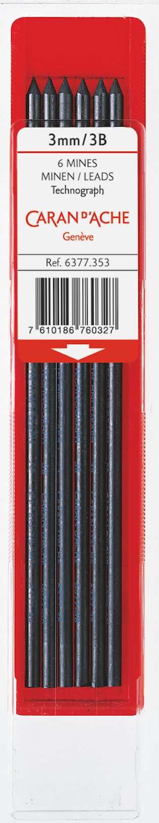 Minas 3mm Technograph 6B para Fixpencil