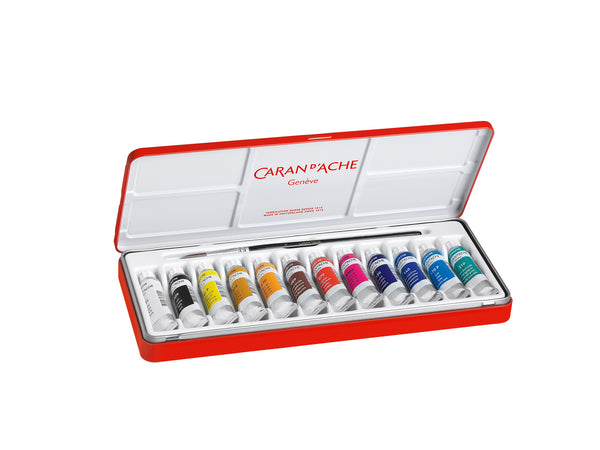 Gouache tubos de 10 ml - 12 Colores, 1 pincel
