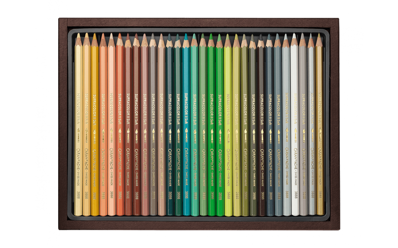 COFRE DE MADERA SURTIDO DE 30 AÑOS - 30 + 30 SUPRACOLOR® SOFT AQUARELLE - Incluyendo los 30 nuevos colores - Caran d'Ache Colombia