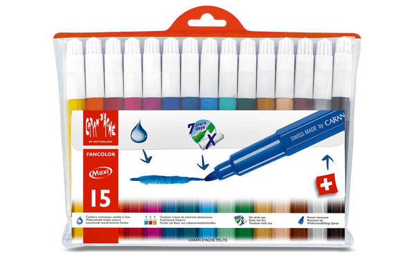 FANCOLOR Marcadores 15 colores, solubles en agua - Caran d'Ache Colombia